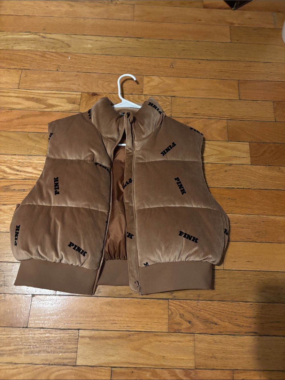 Brand new PINK Victoria's Secret Brown Corduroy Puffer Vest